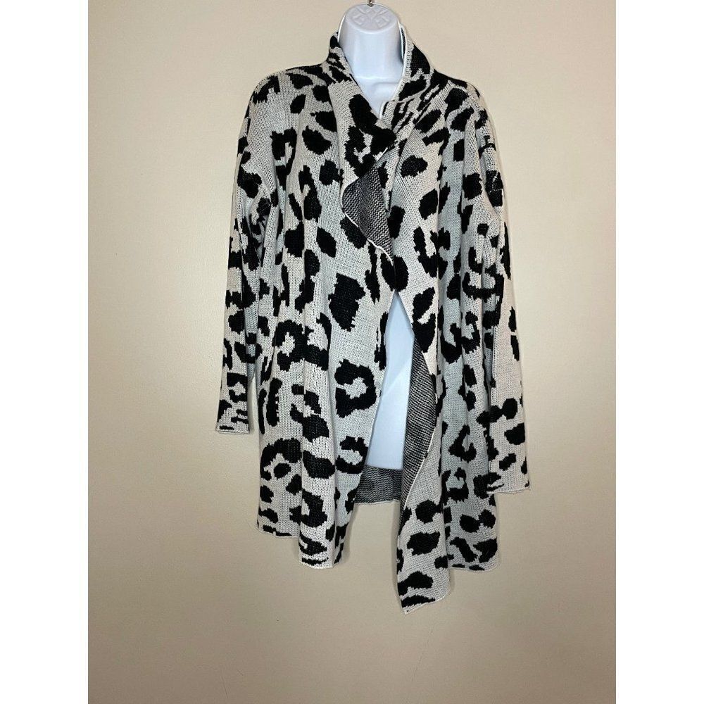 Shein animal print open cardigan sz L